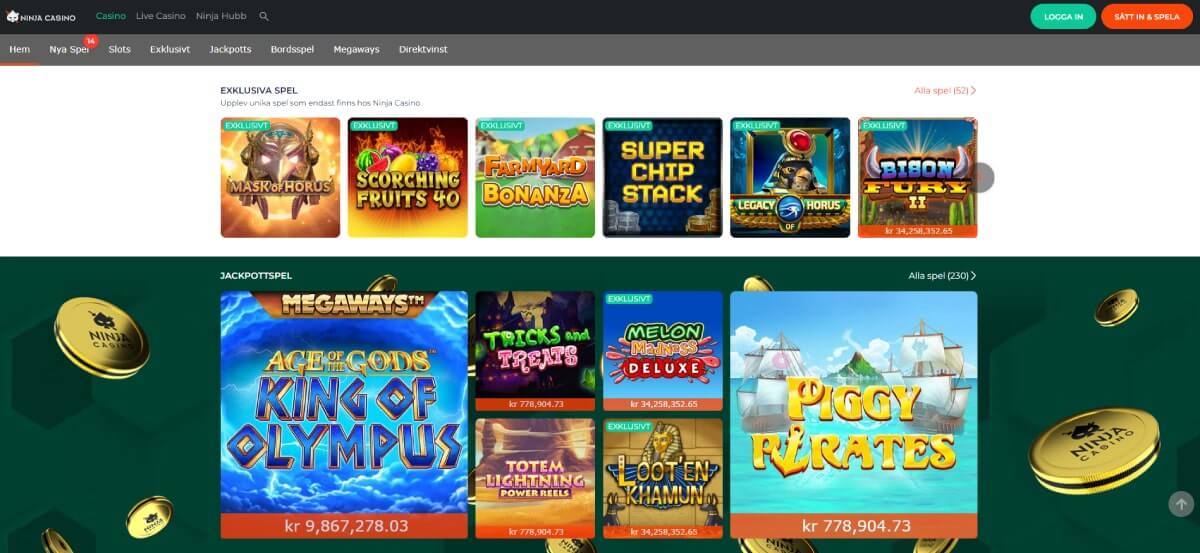 Ninja Casino spel